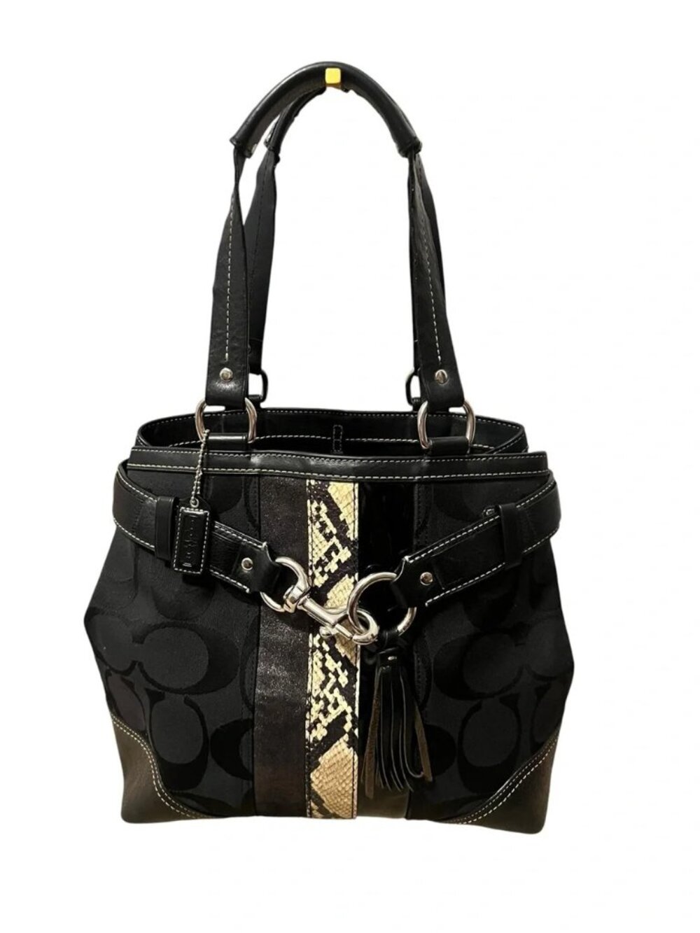 New Vintage Coach Hampton Signature C's Satchel Tote Bag Purse